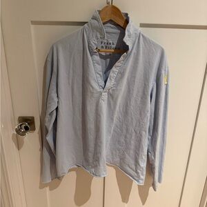 Frank & Eileen  NWOT Jersey Patrick popover henley light blue med